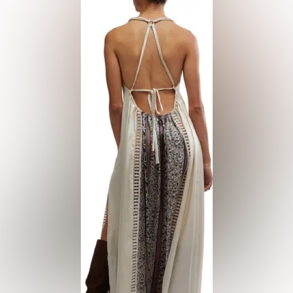 Free People | Bohemian Nights Maxi Slip Dress | Tea Combo | Medium - Picture 3 of 6